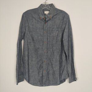 Club Monaco Men's Button Down Denim Shirt Size Medium Old Money Quiet Luxury